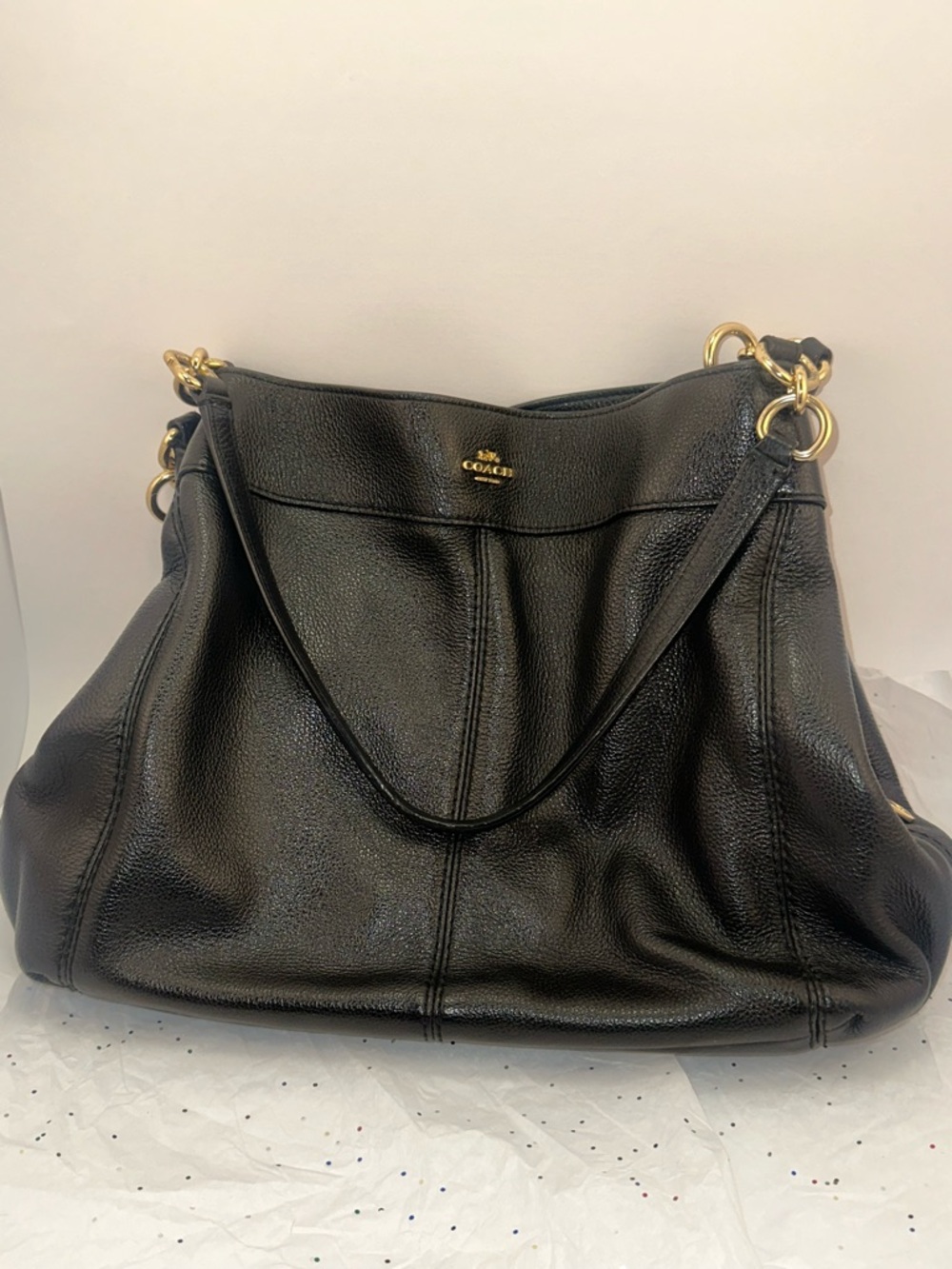 Coach Lexie Tote Bag Black Pebbled Leather F28997 - Picture 12 of 12